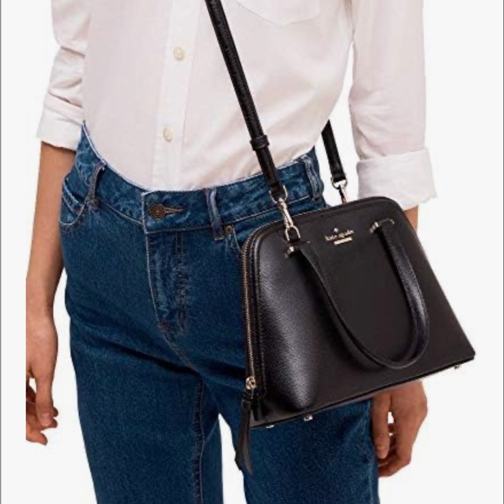 KATE SPADE NEW YORK PATTERSON DRIVE MEDIUM DOMED SATCHEL CROSSBODY BAG BLACK